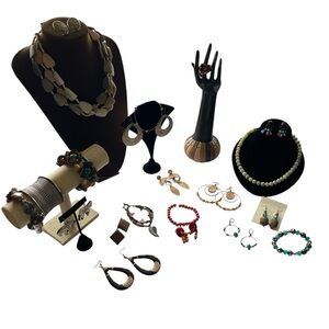 Vintage to now Tribal Ethnic Boho Mixed Jewelry Lot Set All Wearable Re-purpose